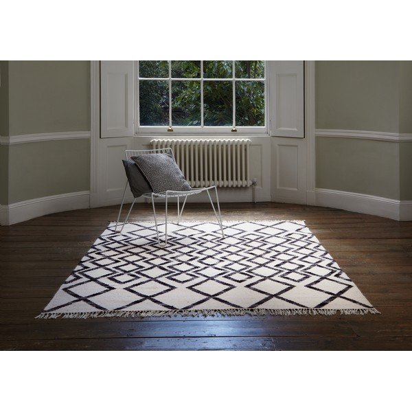 Smėlio ir juodos spalvos kilimas Asiatic Carpets Hackney Diamond, 120 x 170 cm-image-4