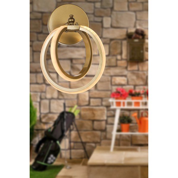 Bronzinės spalvos iš metalo sieninė lempa LED Sezen – Squid Lighting-image-1