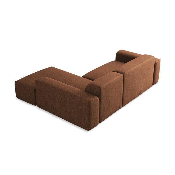 Terakotos spalvos kampinė sofa (su dešiniuoju kampu/su gultu) Keli – Makamii-image-4