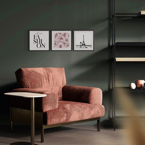 Paveikslai 3 vnt. 30x40 cm Parisienne – Styler-image-3