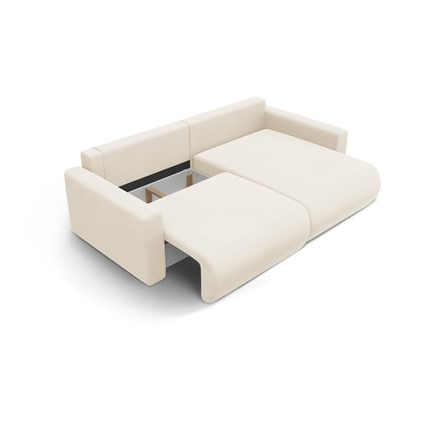 Smėlio spalvos iš velveto sulankstoma/su sandėliavimo vieta kampinė sofa Belfast – Cosmopolitan Design-image-3