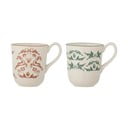 Kreminės spalvos iš akmens masės puodeliai 2 vnt. su Kalėdų motyvu 300 ml Beth – Bloomingville