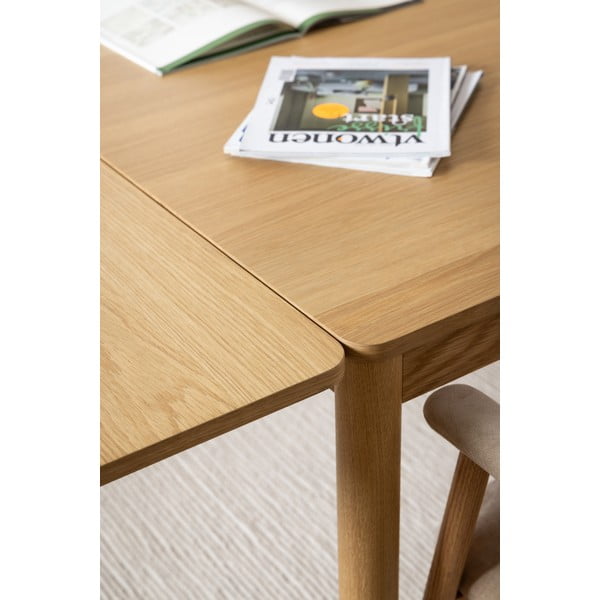 Prailginamas valgomojo stalas natūralios spalvos iš ąžuolo 100x200 cm Atlantic – Actona-image-1