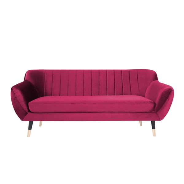 Rožinė sofa su juodomis kojomis Mazzini Sofas Benito, 188 cm
