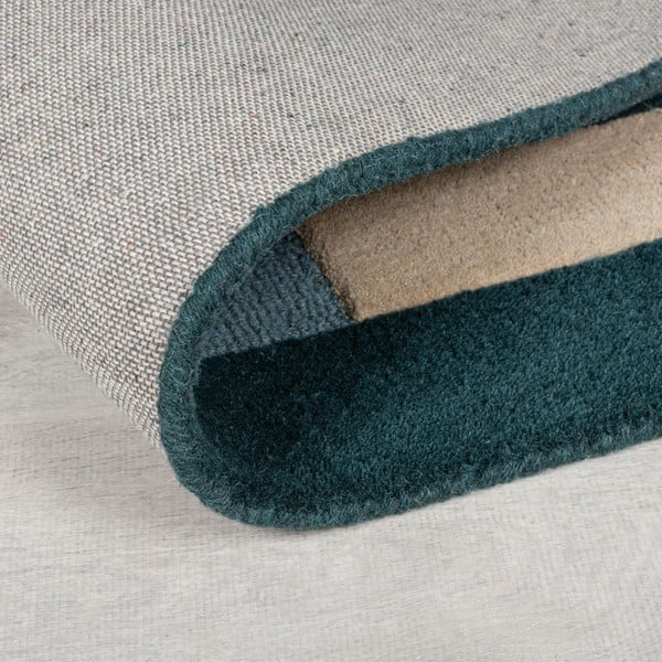 Rankų darbo iš vilnos kilimas tamsiai žalios spalvos 120x180 cm Labyrinth Shaped – Flair Rugs-image-3
