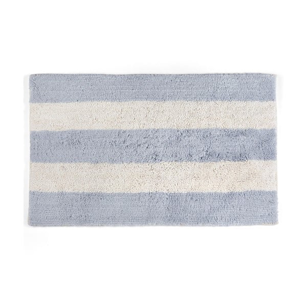 Mėlynos ir baltos spalvos medvilninis vonios kilimėlis Foutastic Newporth, 55 x 90 cm