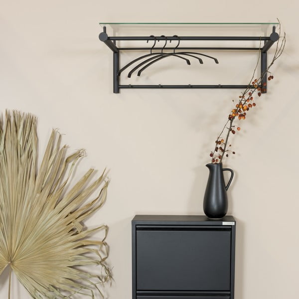 Sieninė lentyna iš metalo juodos spalvos su lentyna Suza – Spinder Design-image-1