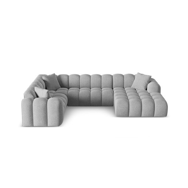 Šviesiai pilkos spalvos iš šenilinio audinio kampinė sofa (su kairiuoju kampu/„U“ formos) Treno – Cosmopolitan Design