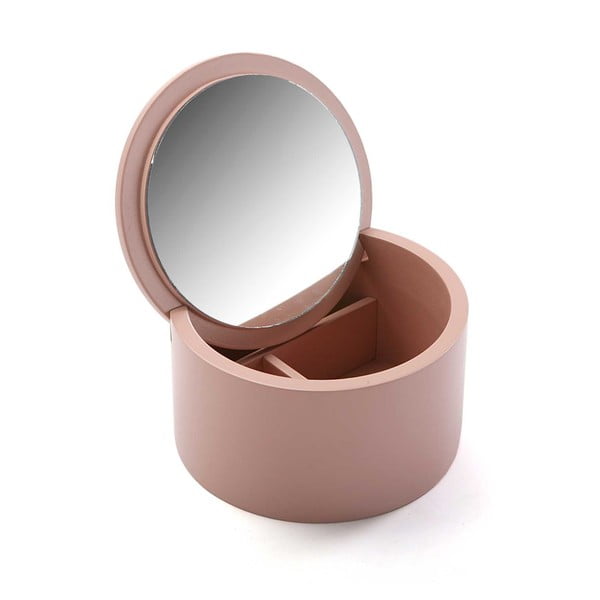 Rožinė medinė papuošalų dėžutė Versa Pinky, ø 14 cm-image-1