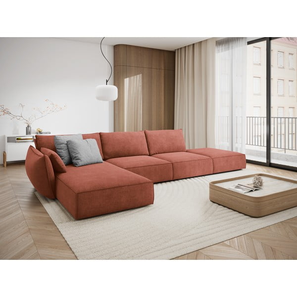 Raudona kampinė sofa (kairysis kampas) Vanda - Mazzini Sofas-image-1