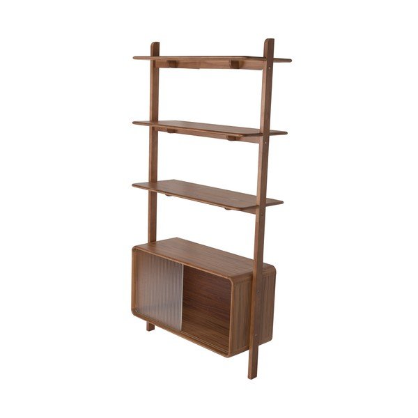 Rudos spalvos iš uosio masyvo knygų spinta  su stumdomomis durimis 90x180x35 cm Rise – Zuiver-image-2