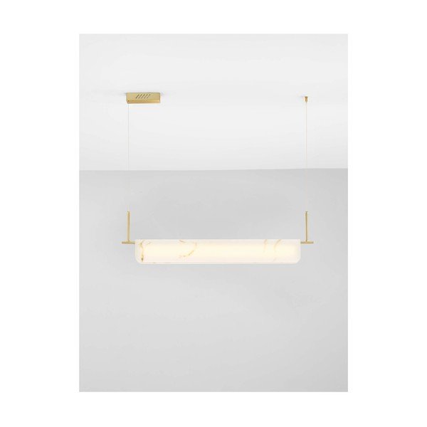 Kreminės spalvos/žalvario spalvos kabantis šviestuvas LED su marmuro dekoru su pritemdymo funkcija Aider – Nova Luce-image-4