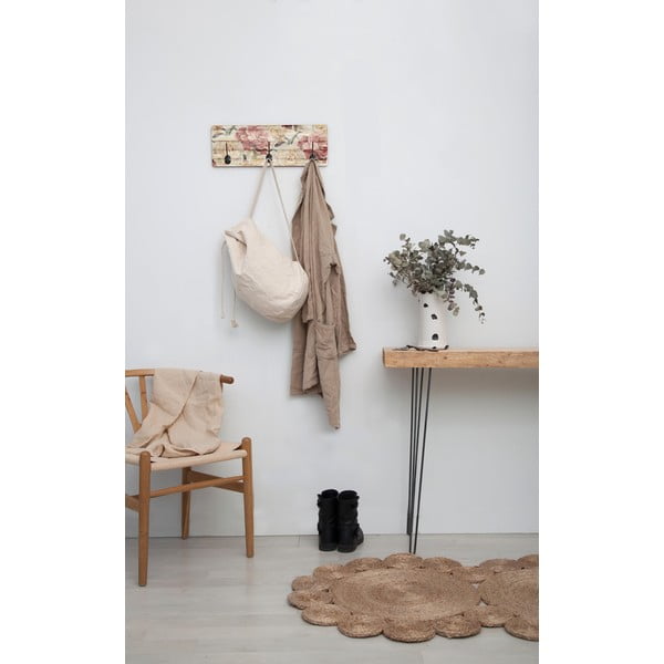 Sieninė kabykla iš pušies medienos Tierra Bella White Flowers, 50 x 20 cm-image-1