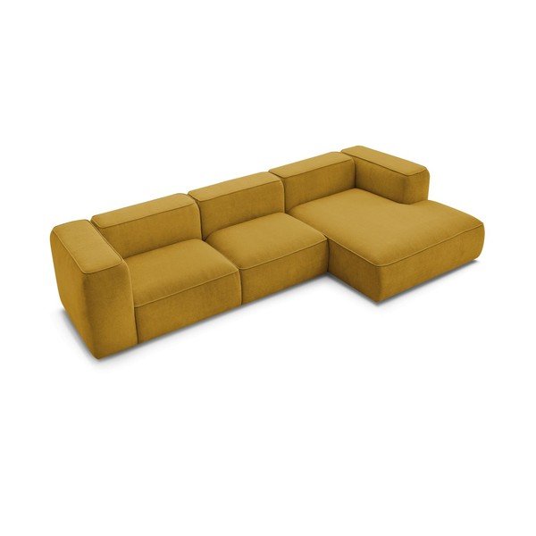 Iš boucle kampinė sofa ochros spalvos (su dešiniuoju kampu) Zephyr – Bobochic Paris-image-4