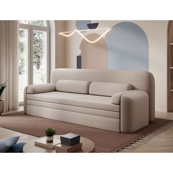 Smėlio spalvos iš velveto sulankstoma/su sandėliavimo vieta sofa 236 cm Elioss – ELTAP-image-3
