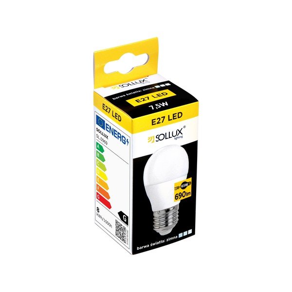 LED lemputė neutrali 7,5 W E27, – Sollux-image-1