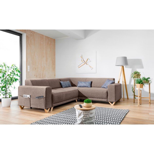 Rudos spalvos sulankstoma/su sandėliavimo vieta kampinė sofa (su dešiniuoju kampu/„L“ formos) Classy Sophie – Miuform-image-3