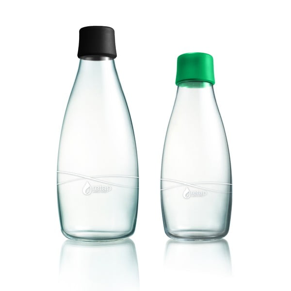 Dviejų "ReTap" buteliukų rinkinys - juodos ir stipriai žalios spalvos