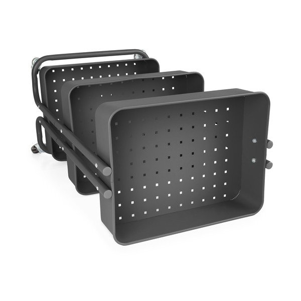 Iš metalo lentyna ant ratukų juodos spalvos 43x35 cm Grena – Compactor-image-4
