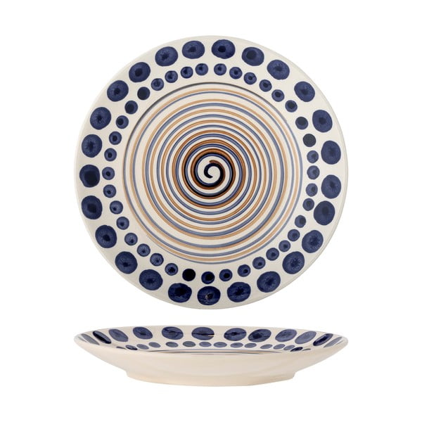 Lėkštė baltos spalvos/tamsiai mėlynos spalvos iš akmens masės ø 27 cm Shama – Bloomingville-image-2