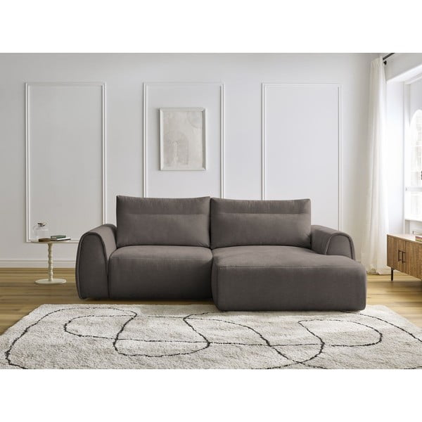 Kampinė sofa rudos spalvos Aden – Bobochic Paris-image-1