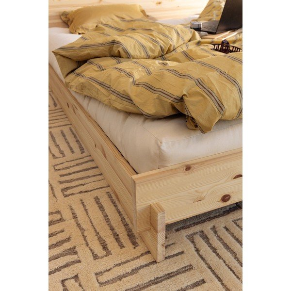 Šviesios natūralios spalvos iš pušies masyvo dvigulė lova su lovos grotelėmis 180x200 cm Latch – Karup-image-4