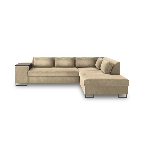 Smėlio spalvos sofa lova Cosmopolitan Design San Diegas, dešinysis kampas