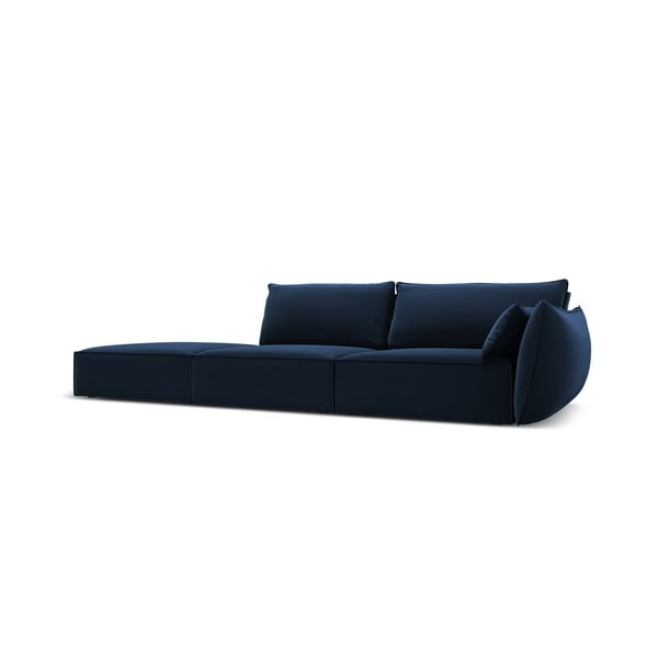 Tamsiai mėlynos spalvos iš velveto sofa su dešiniuoju kampu 264 cm Vanda – Mazzini Sofas-image-2