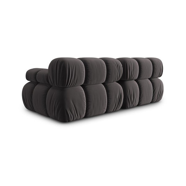 Sofa tamsiai pilkos spalvos iš velveto 188 cm Bellis – Micadoni Home-image-4
