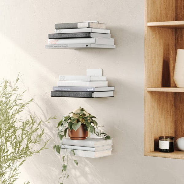 Sieninės lentynos iš metalo sidabrinės spalvos 3 vnt. 18 cm Conceal – Umbra-image-1