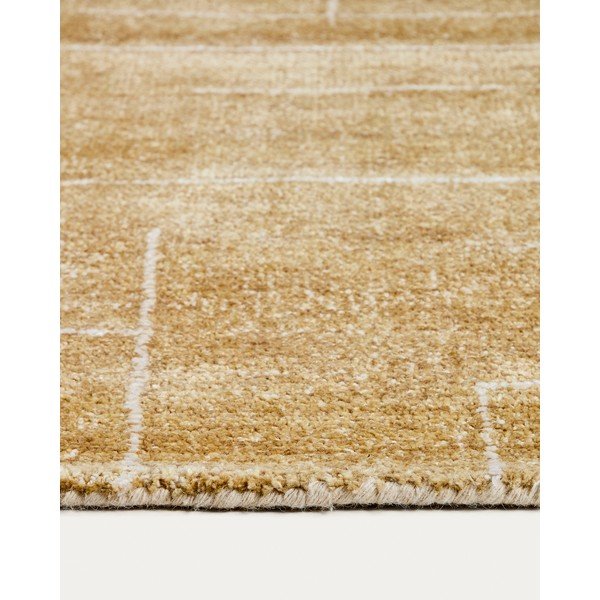 Rankų darbo garstyčių spalvos kilimas 200x300 cm Eloda – Kave Home-image-4