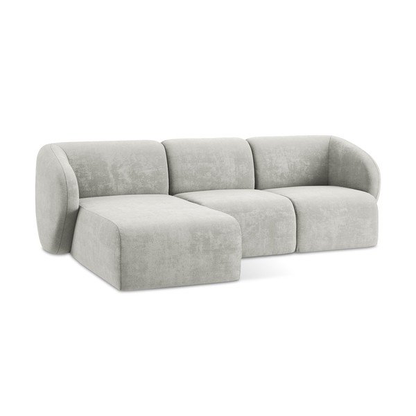 Šviesiai pilkos spalvos kampinė sofa iš šenilinio audinio (su kairiuoju kampu/su gultu) Lani – Makamii-image-4