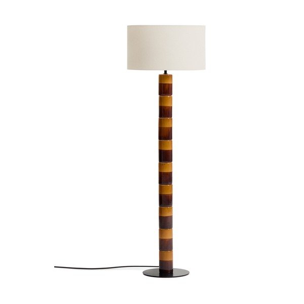 Pastatomas šviestuvas (aukštis 146 cm) su tekstiliniu gaubtu Mavran – Kave Home