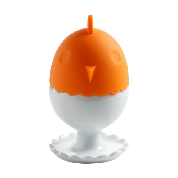 Kiaušinių puodelis su oranžiniu silikoniniu dangteliu "Maxwell & Williams