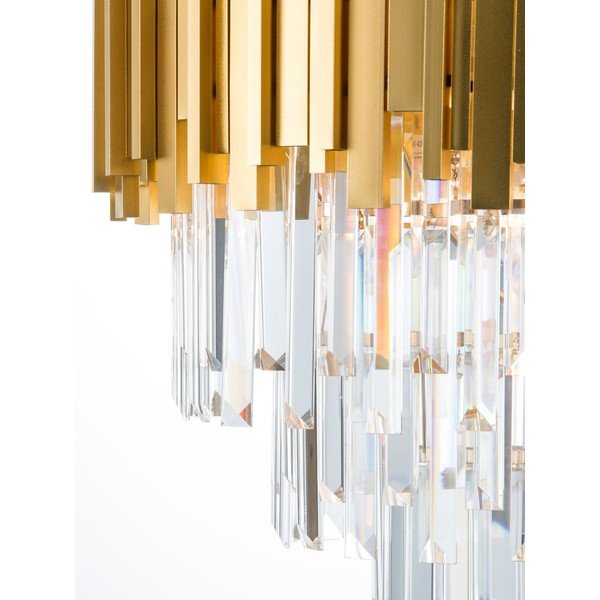 Auksinės spalvos iš metalo kabantis šviestuvas ø 40 cm su krištoliniu gaubtu Grane – Nova Luce-image-3