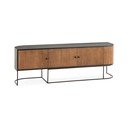 Natūralios spalvos iš mango masyvo TV spintelė 160x55x40 cm Curve – MOME
