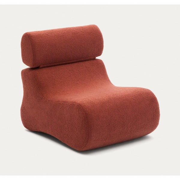 Terakotos spalvos iš boucle krėslas Club – Kave Home-image-3