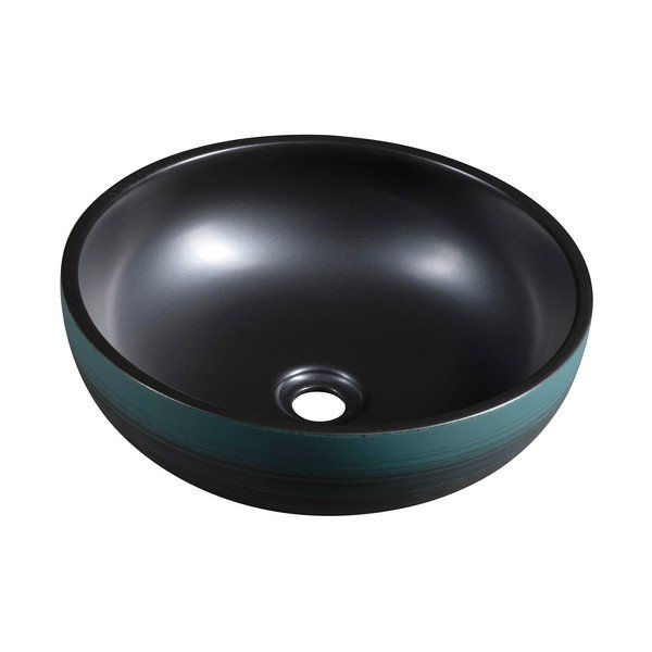 Iš keramikos apvalios formos praustuvas juodos spalvos/turkio spalvos ø 41 cm Priori – Sapho