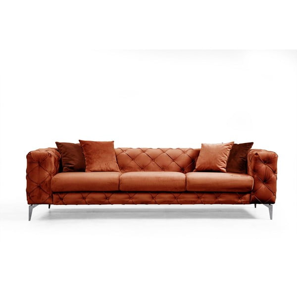 Sofa oranžinės spalvos iš velveto 237 cm Como – Artie