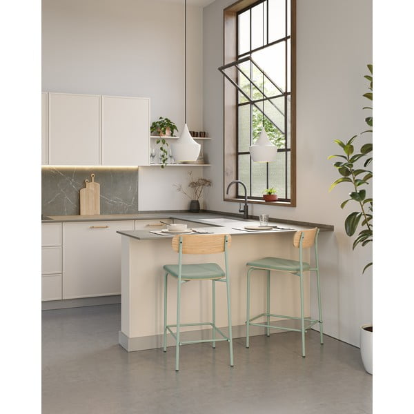 Baro taburėtės mėlynos spalvos/natūralios spalvos 2 vnt. (sėdynės aukštis 66 cm) Adriana – Marckeric-image-1