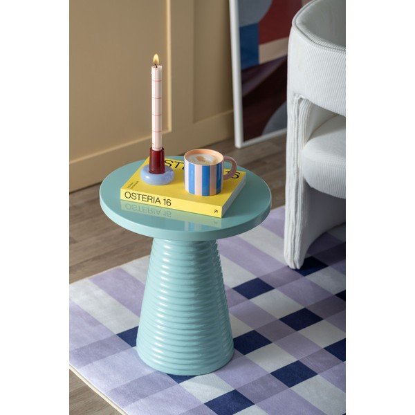 Iš metalo apvalios formos šoninis stalas ø 40 cm Catania Ribbed – Leitmotiv-image-1