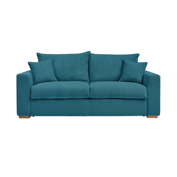 Iš kordinio velveto sulankstoma sofa mėlynos spalvos 225 cm Augustin – Bobochic Paris