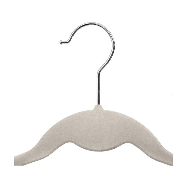 5 smėlio spalvos vaikiškų pakabų rinkinys su aksominiu paviršiumi Compactor-image-1