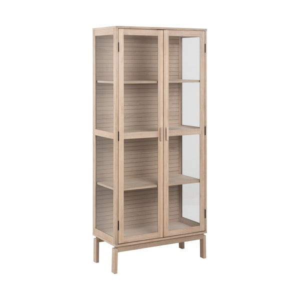 Vitrina natūralios spalvos iš ąžuolo 80x180 cm Linley – Actona-image-2