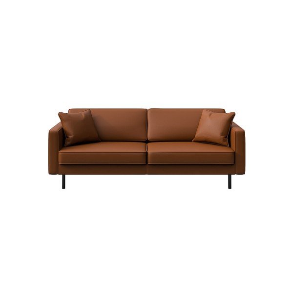Sofa konjako rudos spalvos iš odos 207 cm Kobo – MESONICA