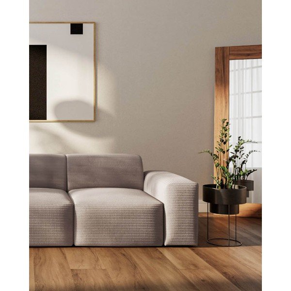 Sofa smėlio spalvos iš kordinio velveto 285 cm Fluvio – MESONICA-image-4