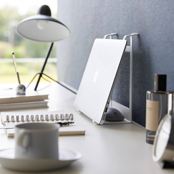 Baltos spalvos iš metalo nešiojamojo kompiuterio stovas Tower – YAMAZAKI-image-4