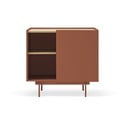 Žema šoninė spintelė raudonos plytų spalvos/natūralios spalvos iš ąžuolo 90x78 cm Otto – Teulat