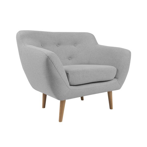 Šviesiai pilkas fotelis su šviesiomis kojomis Mazzini Sofas Sicile-image-3
