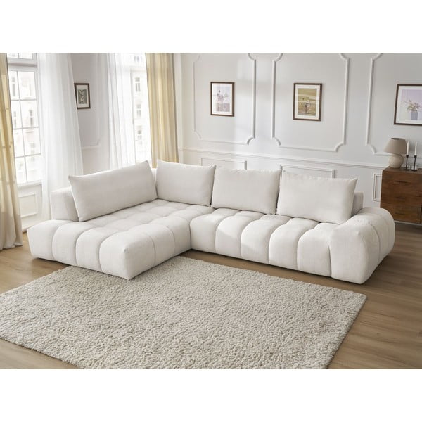 Kampinė sofa baltos spalvos (su kairiuoju kampu) Everest – Bobochic Paris-image-1